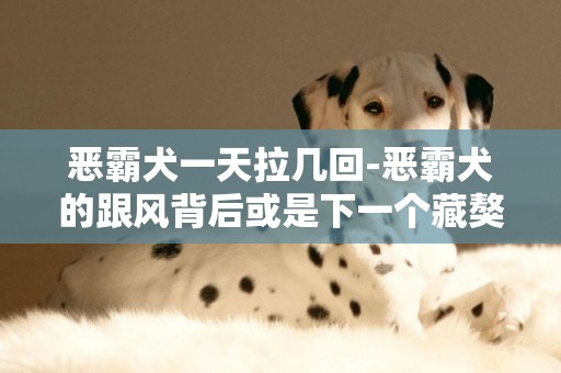 惡霸犬一天拉幾回-惡霸犬的跟風背后或是下一個藏獒經濟泡沫