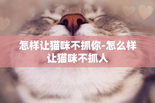 怎樣讓貓咪不抓你-怎么樣讓貓咪不抓人